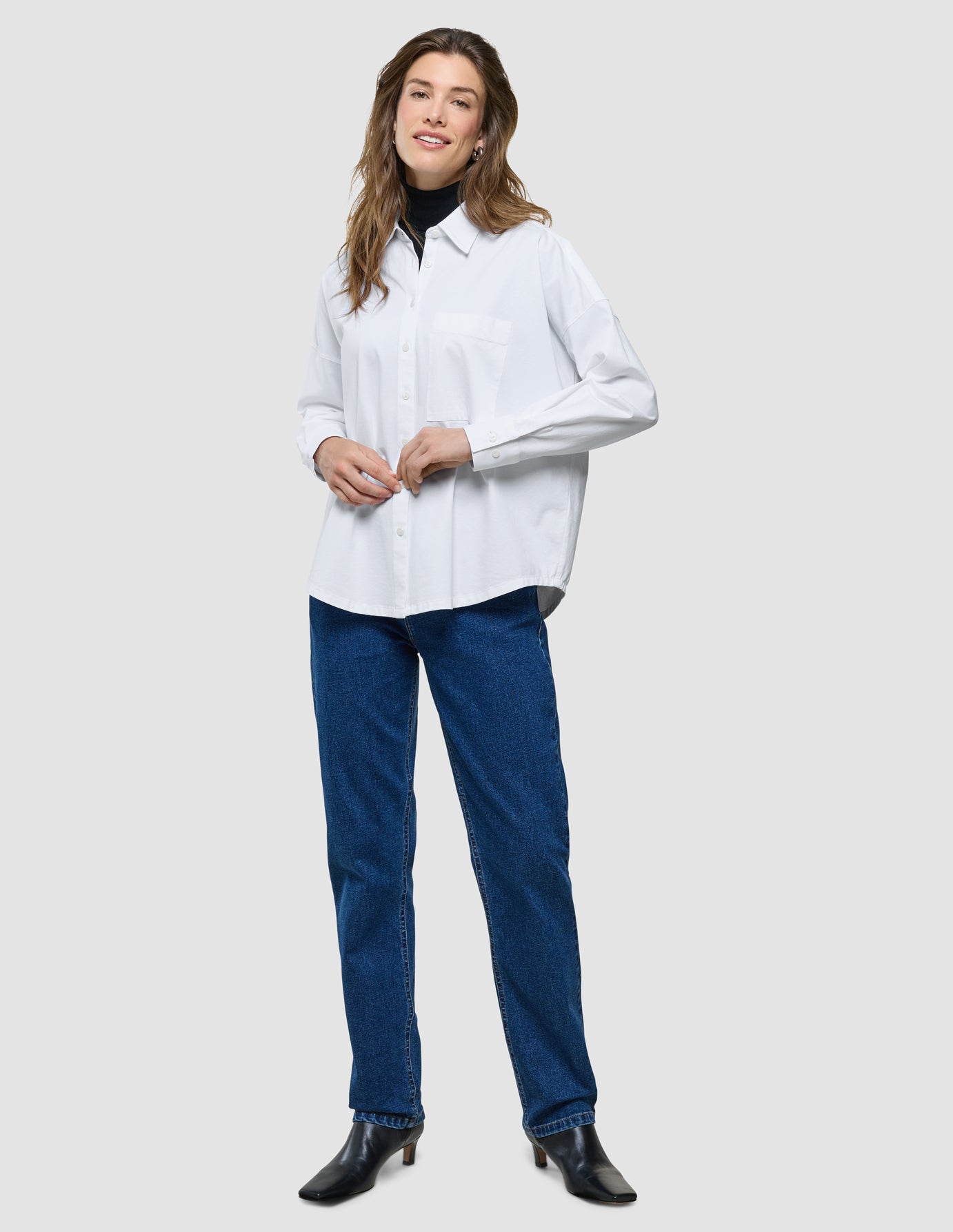 Oversized Long Sleeve Shirt White